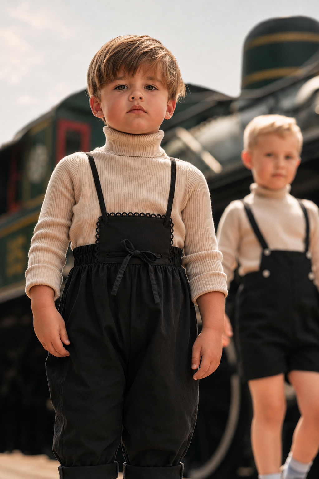 Signature Pleat Baby Overalls