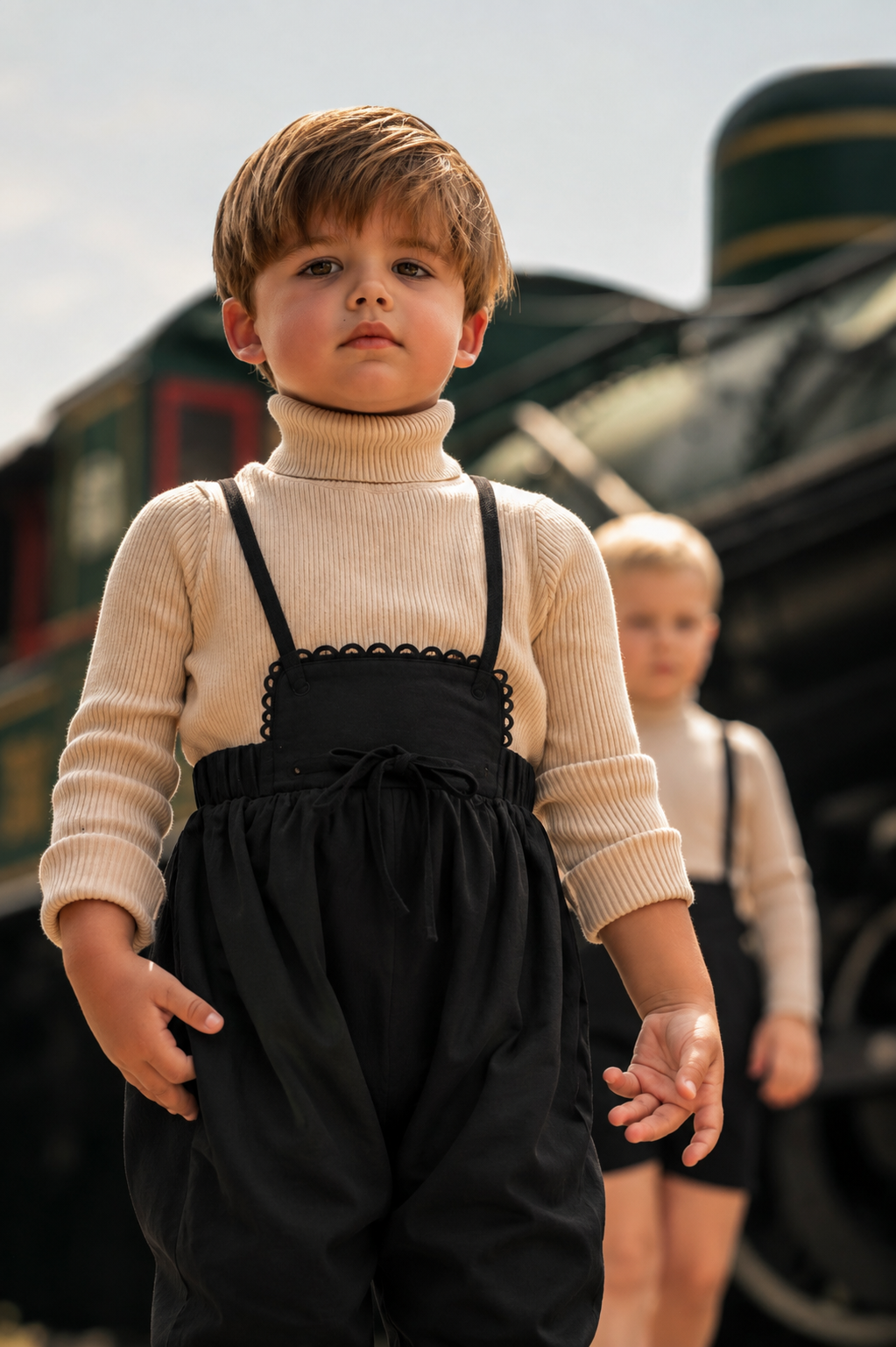 Signature Pleat Baby Overalls