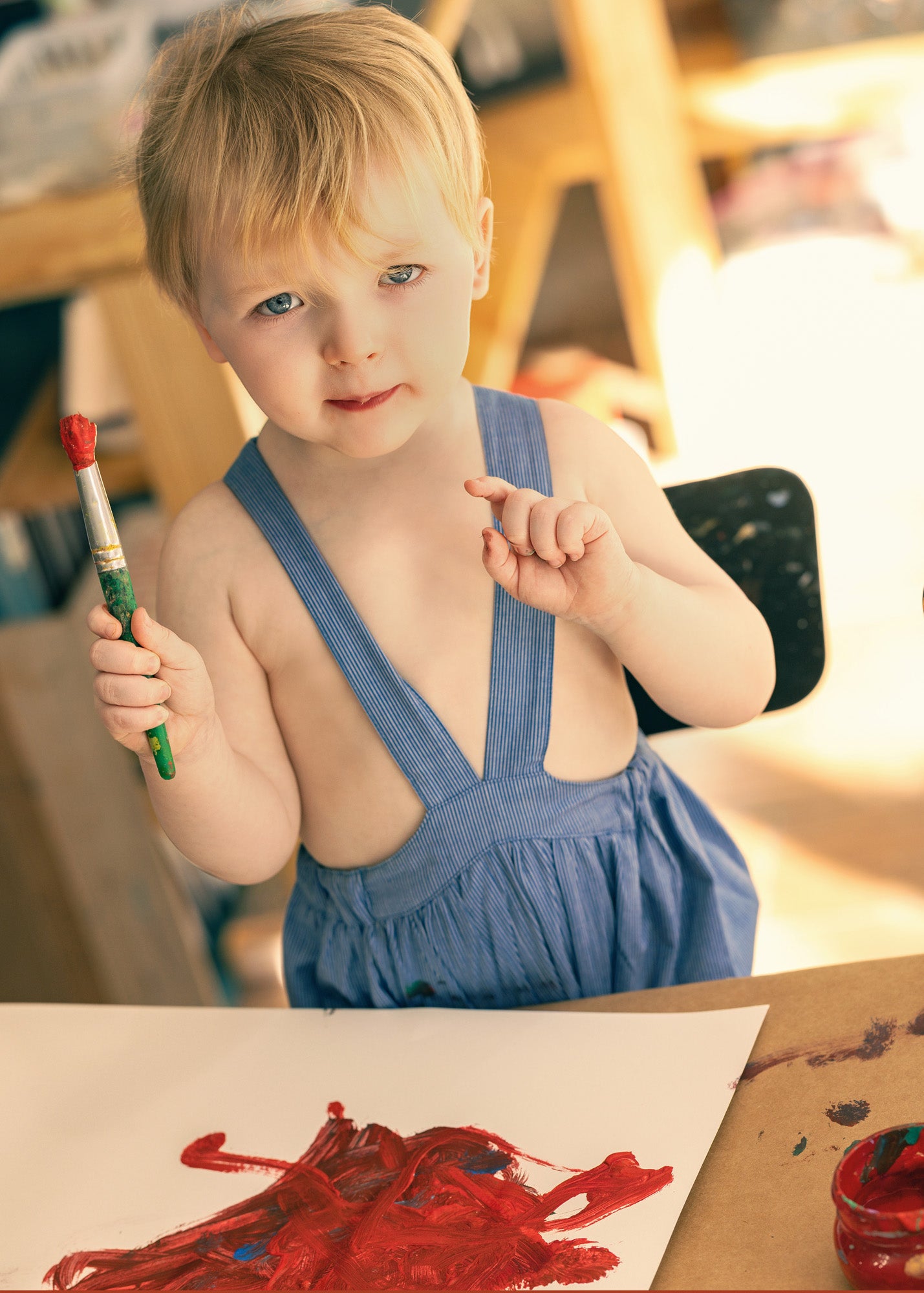 Maison Stripe Baby Romper- Blue