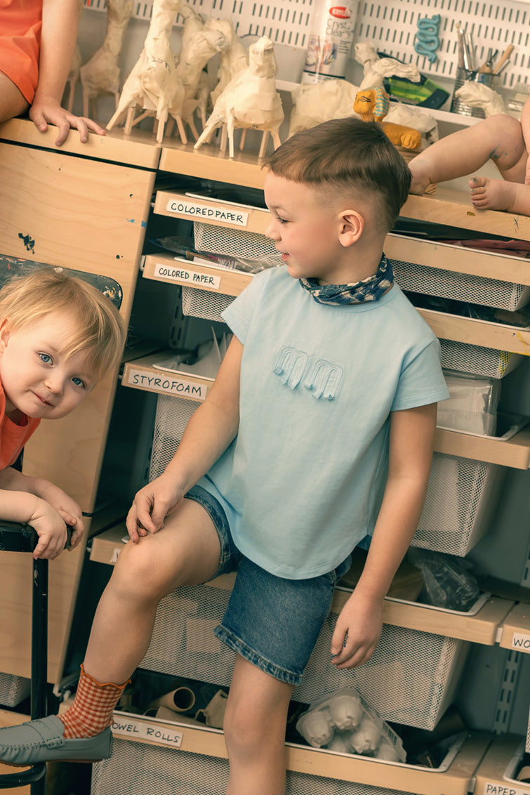 Boys Fringe Play T-Shirt- Sky Blue