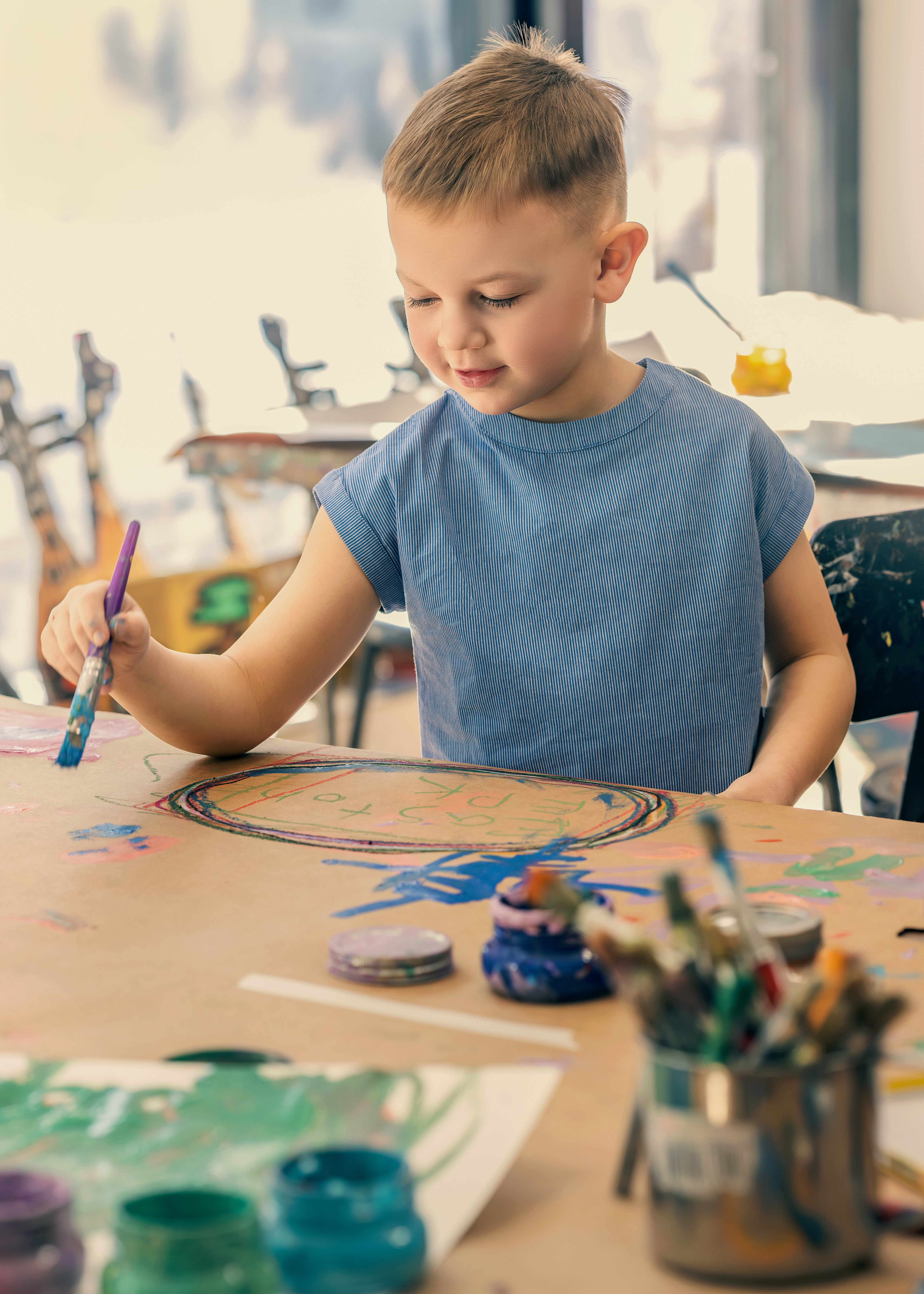 Maison Stripe Classic Top-Blue