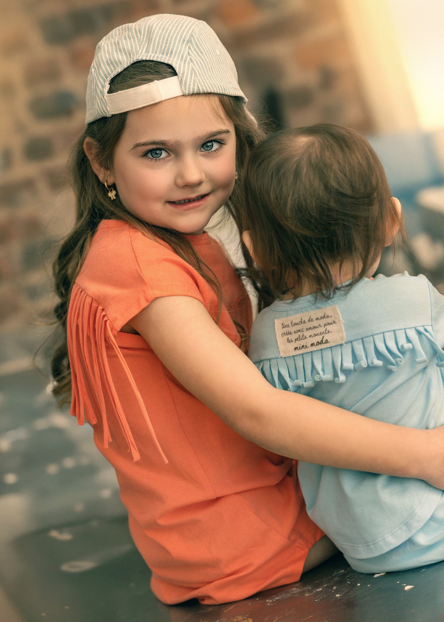 Girls Fringe Play Dress Coral