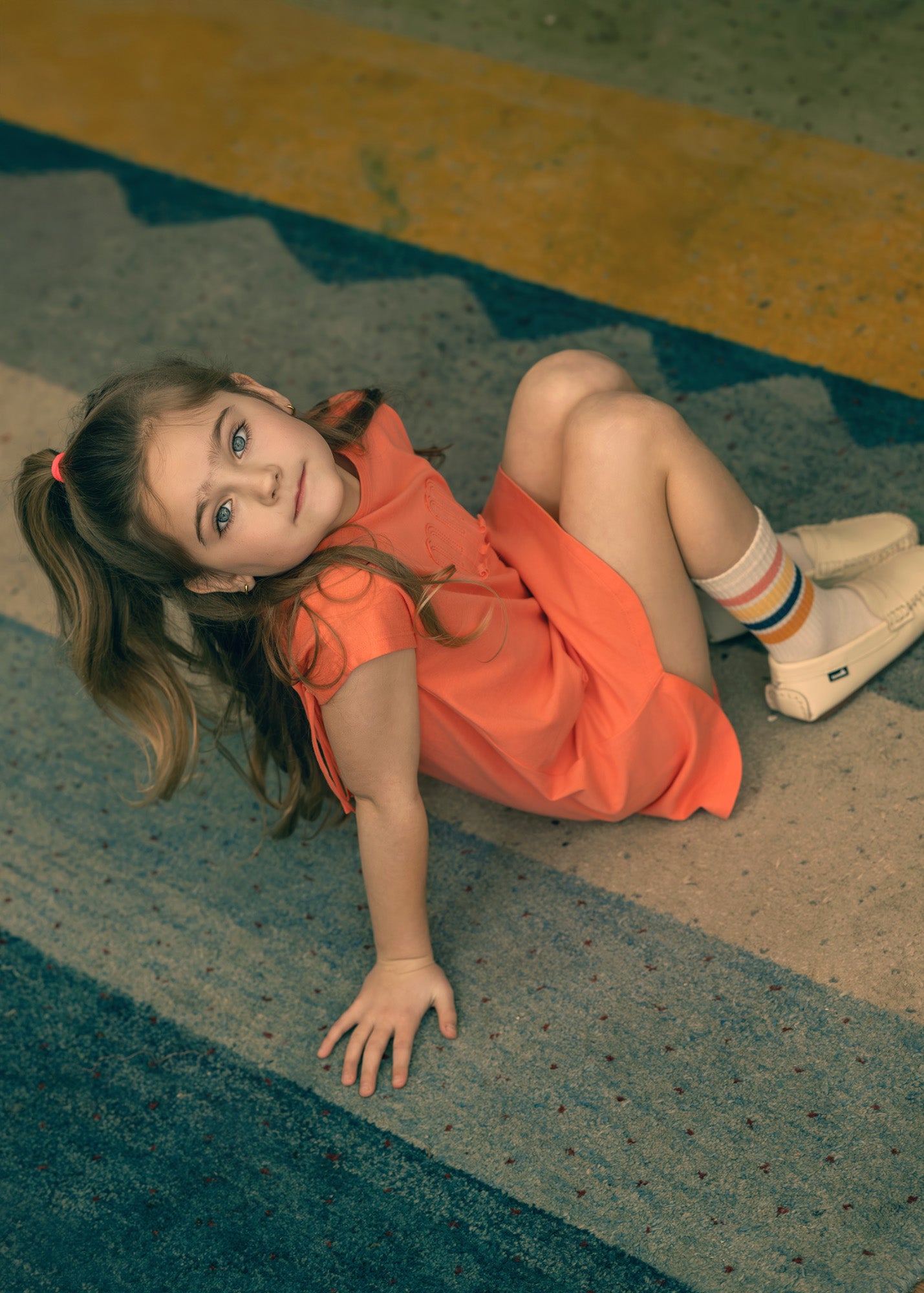 Girls Fringe Play Dress Coral