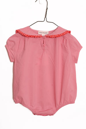 Rosette Baby romper Carnation Pink