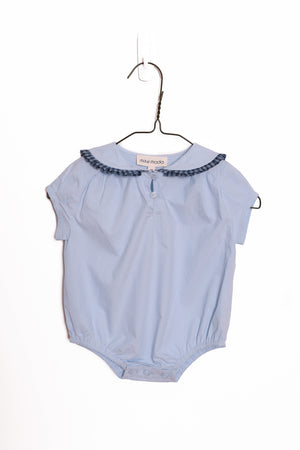 Rosette Baby romper Soft Blue