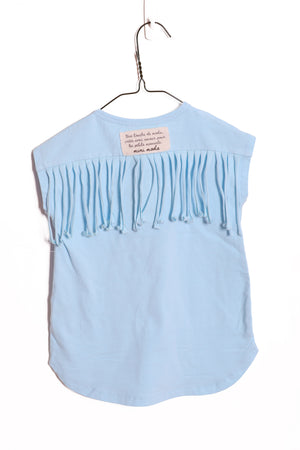 Girls Fringe Play Dress Sky Blue
