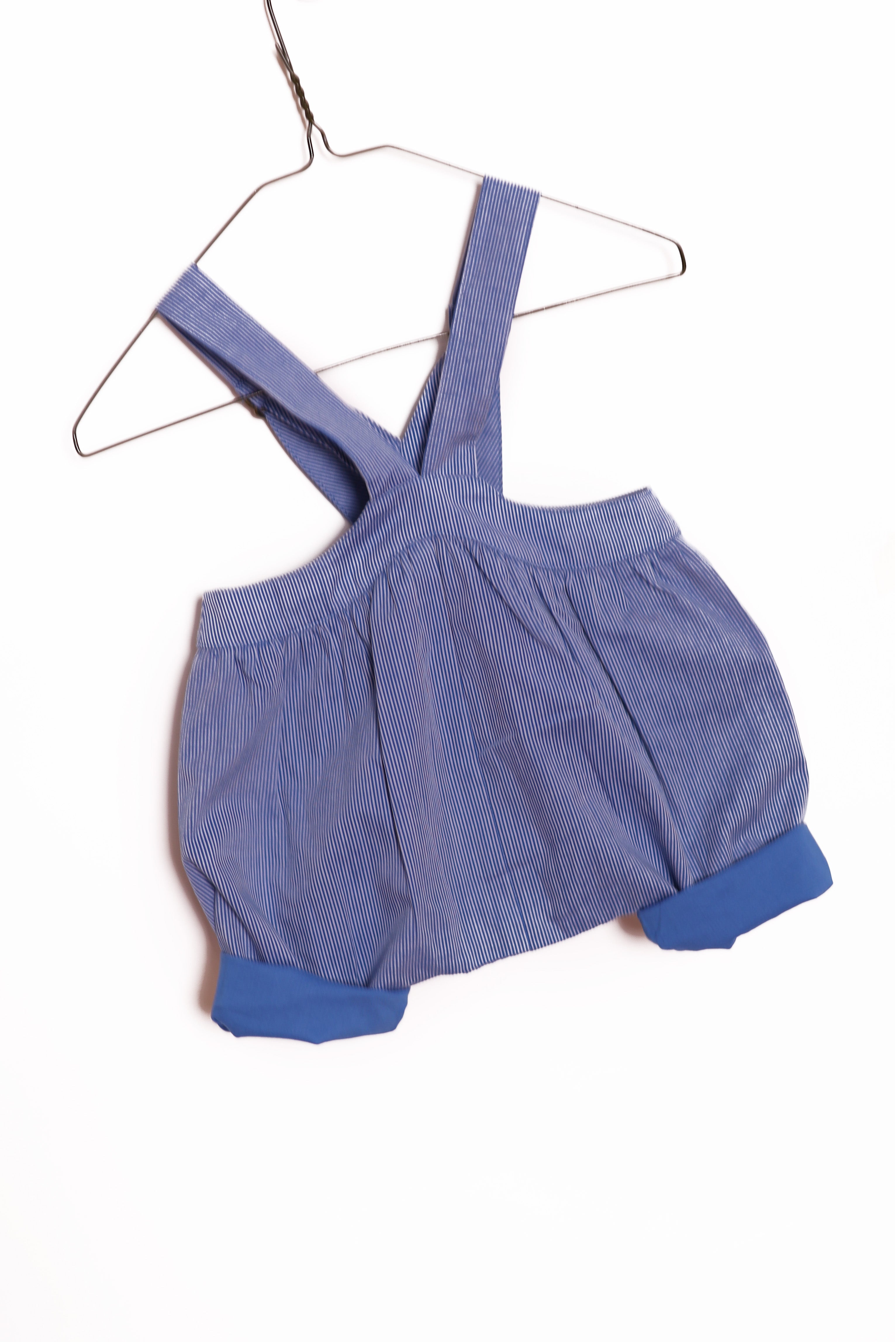 Maison Stripe Baby Romper- Blue